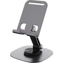 Azurtech Alüminyum Masaüstü Telefon Tutucu Stand, Katlanabilir Esnek Yapı, Dayanıklı Güçlü Tutuş (Gri Renk)