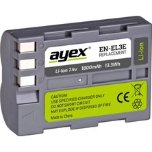 Hype Store Ayex EN-EL3E Batarya Nikon D300, D300S, D700, D200, D100 Ile Uyumlu
