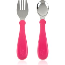 Hype Store Babyjem Paslanmaz Çelik Çatal Kaşık Seti Pembe