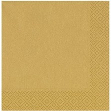 Braventa Collection Benim - Düz Desenli Altın Kağıt Peçete 33 * 33