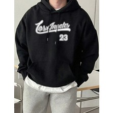 Los Angeles Number 23 Baskılı Üst Giyim Erkek Sokak Modası Günlük Kapüşonlu Üst Basit Rahat S