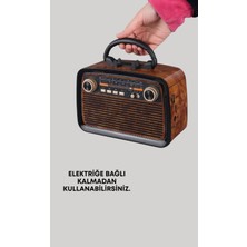 Astraltech Nostaljik Radyo Görünümlü Bluetooth Hoparlör – Fm/am Yayın, Kablosuz Bağlantı, Şarj Edilebilir