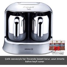 Korkmaz Çiftli Paslanmaz Inox Krom Tasarım Makine Inox/krom Kahvekolik Twin