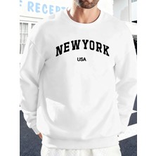 New York Abd Baskılı Erkekler Için O-Yaka Moda Kazakları Polar Sonbahar Sweatshirt Sokak Günl