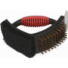 Hype Store Barbekü Mangal Izgara Fırçası, Temizleyici Tel Fırça, Kazıyıcı Tel Fırça, Süngerli