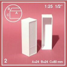 Schulcz 579014 1/25 Ölçek, Elbise Dolabı-2 Kapılı -Beyaz -2 Adet