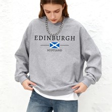 Edinburgh Iskoçya Bayrağı Baskılar Bayan Kapüşonlular Sonbahar Sıcak Koşu Tişörtü Günlük Büyü