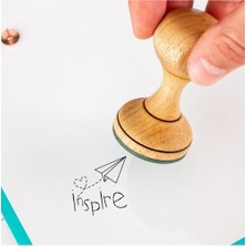 Hype Store Inspire Ahşap Kaşe Seti - Ilham Mesajlı Kitap Mührü Kaşesi
