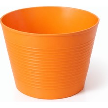 Badem10 (1 Adet) Turuncu Renk Kırılmaz Esnek Plastik Balkon Saksısı 12 cm Orkide Bitki Genel Kullanım Saksı