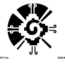 Airbrush Tattoo Aztek Sembolü Yapışkanlı Stencil Süsleme ve Boyama Kalıbı