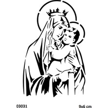 Airbrush Tattoo Meryem ve Bebek Isa Yapışkanlı Stencil Süsleme ve Boyama Kalıbı Stencil Kalıp