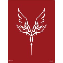 Airbrush Tattoo Kanatlı Adam Yapışkanlı Stencil Süsleme ve Boyama Kalıbı