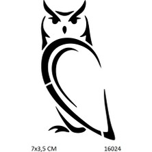 Airbrush Tattoo Baykuş Yapışkanlı Stencil Süsleme ve Boyama Kalıbı