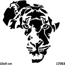 Airbrush Tattoo Afrika Aslanı Yapışkanlı Stencil Süsleme ve Boyama Kalıbı