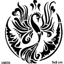 Airbrush Tattoo Zarif Anka Kuşu Yapışkanlı Stencil Süsleme ve Boyama Kalıbı Stencil Kalıp