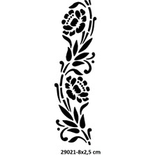 Airbrush Tattoo El Üstü Çiçekli Dallar Stencil Süsleme ve Boyama Kalıbı