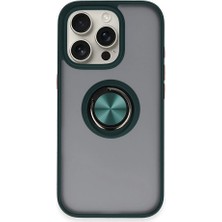 Khayra iPhone 16 Pro Max Kılıf Montreal Yüzüklü Silikon Kapak - YEŞIL-(5796) - ESZAOC1308-5343