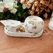 Celestia Altın Varak Detaylı Dekoratif Mum Seti