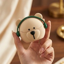 Caseonn Samsung Galaxy Buds 3 Pro Kılıf Karakter Figürlü Kilitli Kulaklıklı Ayıcık