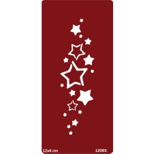 Airbrush Tattoo Sıralı Yıldızlar Yapışkanlı Stencil Süsleme ve Boyama Kalıbı