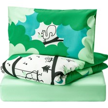 Hobiurun Bebek nevresim takımı, yeşil-turkuaz, 60x120 cm