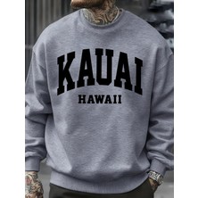 Kauai Hawaii Mektup Baskılar Erkek Kazak Moda Hip Hop Kazak Polar Büyük Boy Giysiler Sonbahar