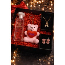 Pulinin Dükkanı Sevgililer Günü Özel Hediye Kutusu – Ayıcıklı Anahtarlık, Parfüm, Ayıcıklı Kolye ve Küpe Takı Seti