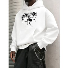 Büyük Siyah Bir Örümcek Kırmızı Örümcek Ağı Üzerinde Yatıyor Baskılı Erkek Bol Rahat Sokak Gi