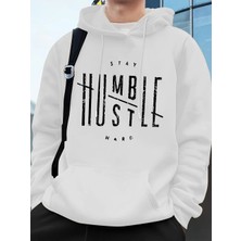 Stay Humble Hustle Hard Printing Erkekler Için Kapüşonlu Sweatshirt Sonbahar Polar Sıcak Swea