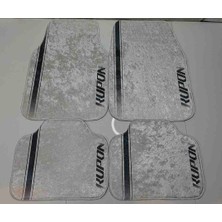 Şimika Kupon Beyaz Kaymaz Taban Dekoratif Oto Halı Paspas Üniversal Yıkanabilir Her Araca Uyumlu (Kancalı Kumaş Anahtarlık Hediyeli)