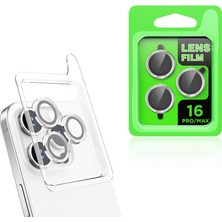 Zore Apple iPhone 16 Pro Max Zprb Cl-07 Kamera Lens Koruyucu-Gümüş