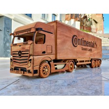 El Yapımı Ahşap Mercedes Actros Tır Maketi – Kişiye Özel Isim Yazılabilir, Dorse + Çekici Takım
