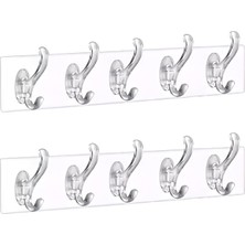 Hype Store Aee® 2 Adet Şeffaf Duvar Askısı 5'li Iz Bırakmayan Güçlü Yapışkanlı Askı Kapı Arkası Banyo Mutfak Dü