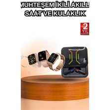 Wireless Şarjlı Akıllı Saat ve Dijital Göstergeli Kablosuz Bluetooth Kulaklık Nabız Ölçer