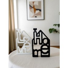 Todekora Love Home Dekor Obje Seti (2’li) | Siyah-Beyaz Minimal Ev Figürü