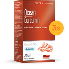 Ocean Curcumin 30 Kapsül - 3 Adet (90 Kapsül) - Dezenfektan Hediyeli (%72 Alkol)