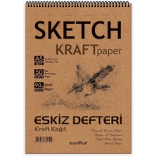 Braventa Collection Etika Kraft Kağıt A5 Eskiz Defteri 90 Gr. Spiralli 50 Yaprak Sketchbook