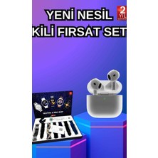 3.nesil Tws Bluetooth Kulaklık Bluetooth Bağlantılı Akıllı Saat Amoled Ekran Plastik Hasır Kordon