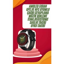 Yuvarlak Kasa 46MM Akıllı Saat Android ve Ios Uyumlu Uyku ve Sağlık Takibi