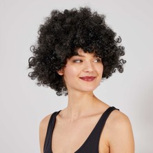 NW NessiWorld Siyah Renk Kıvırcık Afro Bonus Peruk