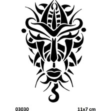 Airbrush Tattoo Maori Mistik Yerli Yapışkanlı Stencil Süsleme ve Boyama Kalıbı