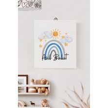 Lilabio Isme Özel Çocuk Odası Kanvas Tablo Gökkuşağı (17X21 Cm)