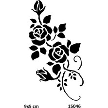 Airbrush Tattoo Dikenli Gül Stencil Süsleme ve Boyama Kalıbı