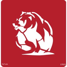 Airbrush Tattoo Boz Ayı Stencil Süsleme ve Boyama Kalıbı