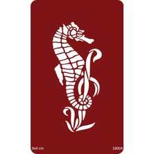 Airbrush Tattoo Deniz Atı Stencil Süsleme ve Boyama Kalıbı