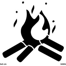 Airbrush Tattoo Kamp Ateşi Yapışkanlı Stencil Süsleme ve Boyama Kalıbı