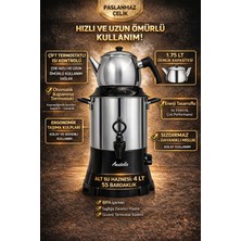 Armağan Anotolia Semaver - 5,75 Litre - Gizli Resistant - 430 Kalite Paslanmaz Çelik