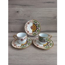 Konyax Verde Porselen 6 Kişilik 12 Parça Türk Kahve Takımı