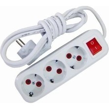 Kaia Life 3 Metre Kablolu Anahtarlı 3 Lü Topraklı Grup Priz