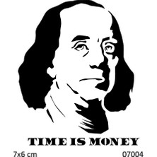 Airbrush Tattoo Zaman Paradır Yapışkanlı Stencil Süsleme ve Boyama Kalıbı